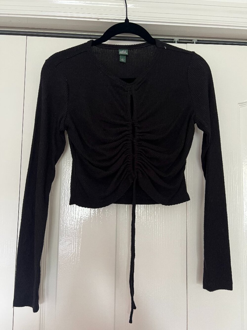 Wild Fable long sleeve black crop top with cut outs